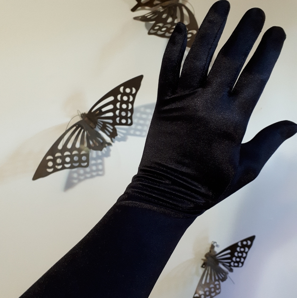 Black evening gloves